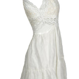 Sandro Women's White Linen Blend Short Dress Size 34 FR 6 UK 2 US SFPRO02410