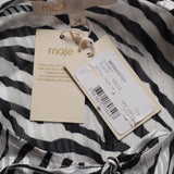 Maje Asymmetrisches Damenkleid mit weißem Zebra-Print, Größe 34 FR, 6 UK, 2 US, MFPRO00720