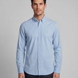 Hackett London Herren-Shirt, blau, 100 % Baumwolle , langärmelig, Bluse Hemdbluse , Größe L, HM309527