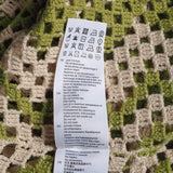 Sandro Paris Langes Damenkleid aus grünem, locker gestricktem Baumwollstoff, Größe 36 S, Artikelnummer SFPRO03066