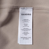 Sandro Paris Men's Beige Long Sleeve Jersey Shirt Size L SHPCM00935
