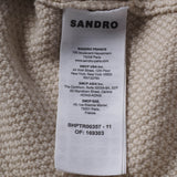 Sandro Men's Ecru Knitted Wool Blend Sweater Size M SHPTR00357