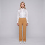 Sandro Women's Orange Knit Flared Trousers Size 34FR 6UK 2US SFPPA00876