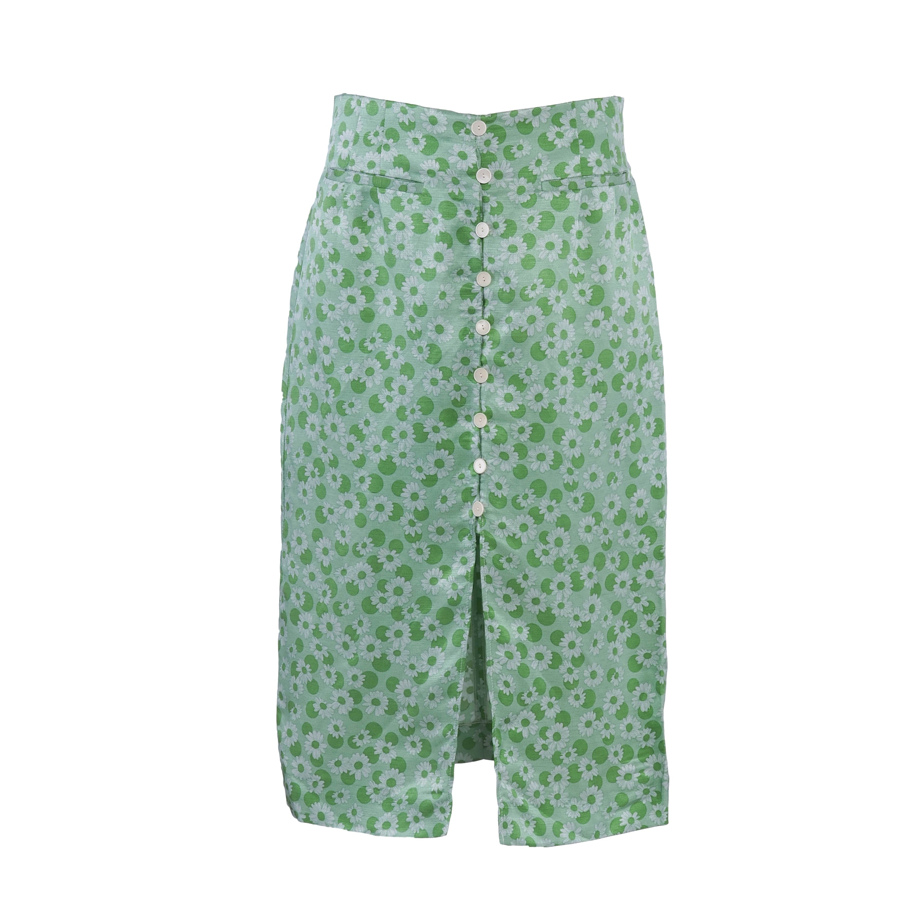 Sandro Women's Green Floral Silk Blend Skirt Size 36 FR 8 UK 4 US SFPJU00483