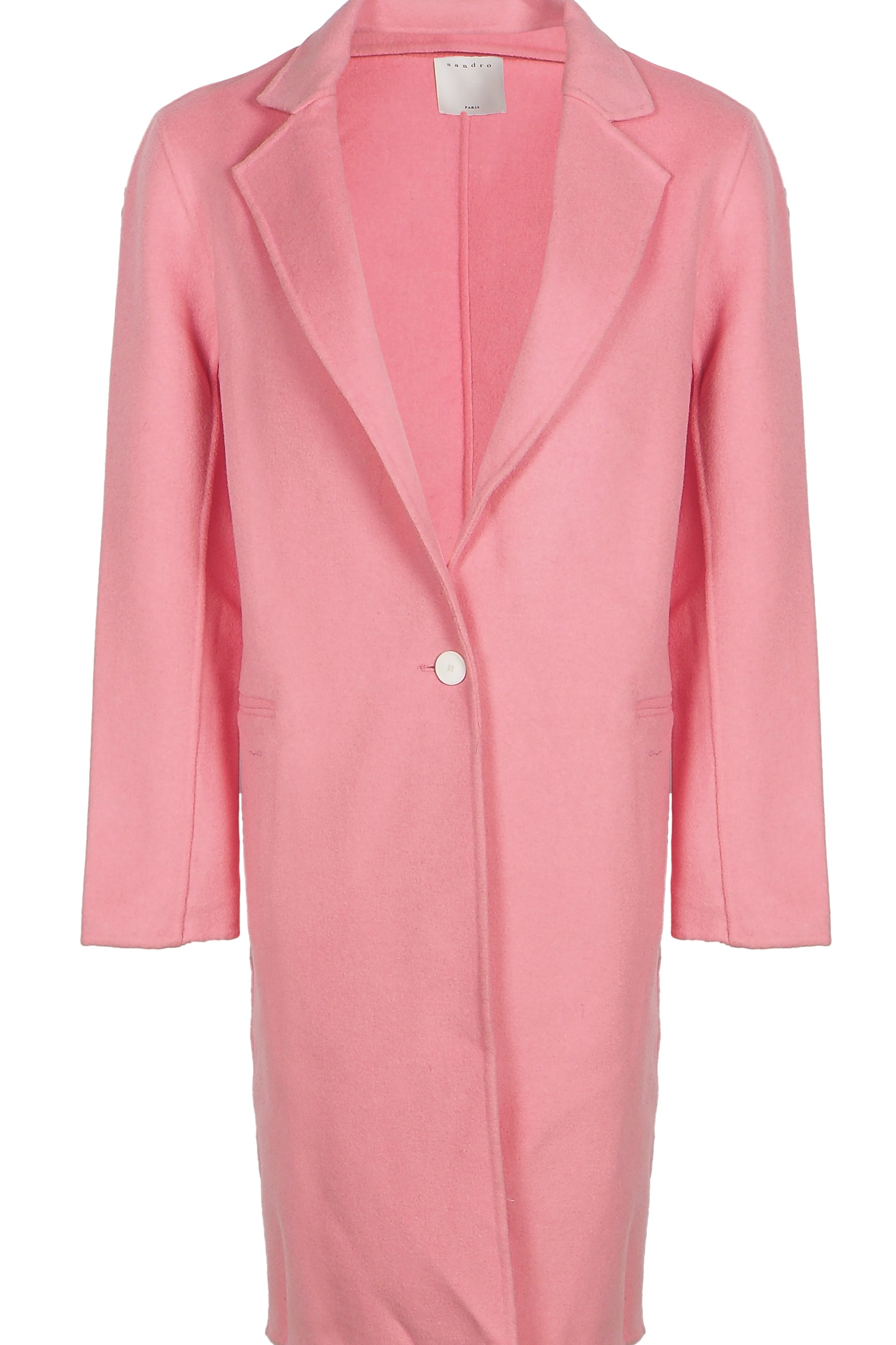 Sandro Women's Pink Wool Midi Coat Size 38 FR 10 UK 6 US M9613E