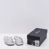 Maje Women's Silver Slip-On Flat Leather Sandals Size 36 EU 3 UK 6 US MFACH00660