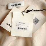 Sandro Women's Beige Button Up Short Dress Size 42 FR 14 UK 10 US SFPRO03597