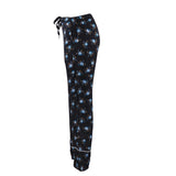 Sandro Paris Women's Black Straight Floral Satin Trousers Size 36 S 8 P6415H