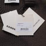 Sandro Damenkleid aus geripptem Strick in Khaki mit offenem Rücken, Größe 40, FR 12, UK 8, US SFPRO02670
