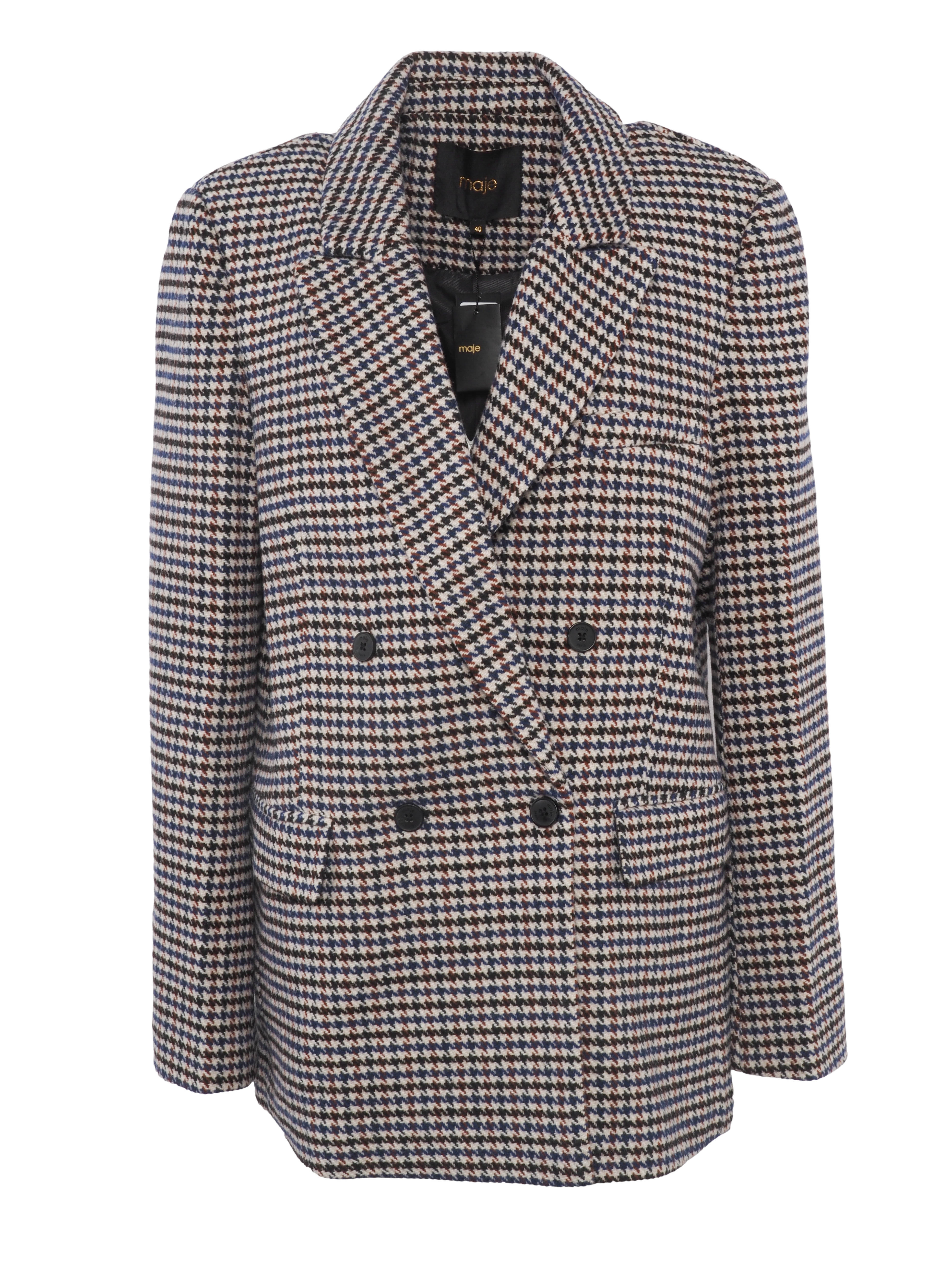Maje Women's Multicolor Wool Blend Jacket Size 40 FR 12 UK 8 US MFPVE00422