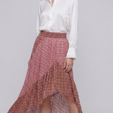 Maje Women's Pink Floral Asymmetric Skirt Size 40 FR 12 UK 8 US MFPJU00886