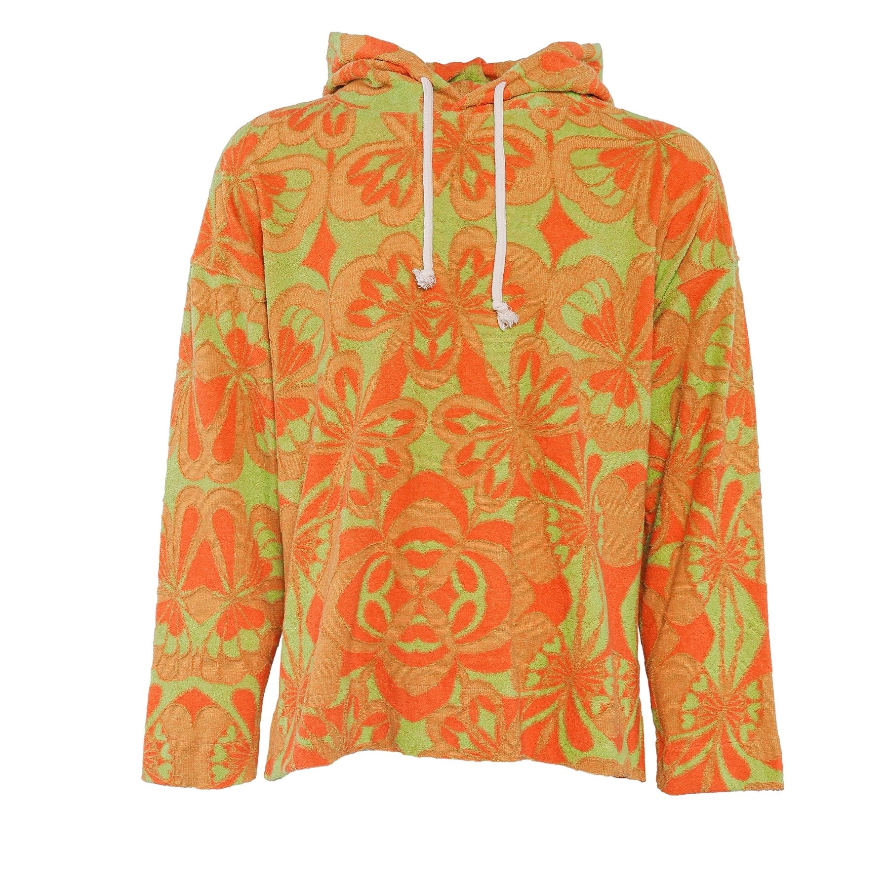 Sandro Paris Men's Multicolor Oversized Terrycloth Hoodie Size L SHPSW00490