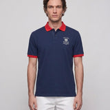 Hackett London Men's Navy Printed Back 100% Cotton Polo Shirt Size M HM562401