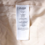 Maje Women's Ecru High Neck Faux Fur Jacket Size 34 FR 6 UK 2 US MFPOU00961