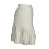 Sandro Paris Women's White Knit Pleated Short Skirt Size 40 L 12 SFPJU01032