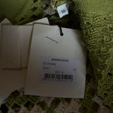 Sandro Paris Langes Damenkleid aus grünem, locker gestricktem Baumwollstoff, Größe 36 S, Artikelnummer SFPRO03066