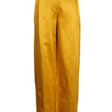 Sandro Women's Gold Linen Blend Wide Leg Trousers Size 40 FR 12UK 8US SFPPA00740