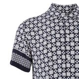 Sandro Men's Navy Square Cross Short Sleeve Shirt Size L SHPCM01004 RRP:195EUR