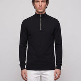 Sandro  Men's Sweater Wool Zip Knit Black Size M SHPTR00161