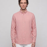 Hackett London Men's Pink Cotton & Linen Shirt Size L HM309530