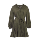 Maje Women's Khaki Belted Cotton Dress Size 40 FR 12 UK 8 US MFPRO02193