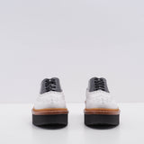 Tod's Women's White Black Gomma T50 Bucature Lace Ups Size 38 EU 5 UK 8 US
