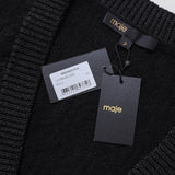 Maje Damen- Strick , schwarz, mit glänzenden Motiven, Strickjacke , Größe 38 (FR), 10 (UK), 6 (US), MFPCA00319