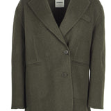 Sandro Women's Khaki Wool Blend Oversized Coat Size 38 FR 10 UK 6 US SFPOU00495