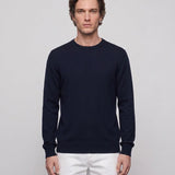Hackett Mens Sweater Jumper Navy Blue Merino Wool Cashmere Crew XXL