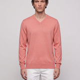 Hackett London Men's Pink Knit V-Neck Cashmere Blend Sweater Size S HM702784
