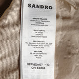 Sandro Damen-Weste mit Gürtel und V-Ausschnitt, beige, Größe 40, FR 12, UK 8, US SFPVE00807