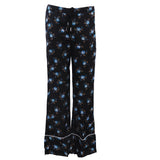 Sandro Paris Women's Black Straight Floral Satin Trousers Size 36 S 8 P6415H