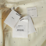 Sandro Men's Ecru Polka Dot Long Sleeve Viscose Shirt Size S SHPCM00262