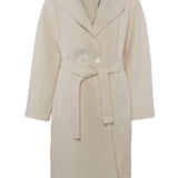 Maje Women's Ecru Wool Blend Belted Coat Size 36 FR 8 UK 4 US MFPOU00910