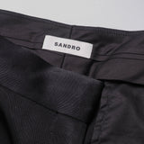 Sandro Women's Black Viscose Satin Trousers Size 40 FR 12 UK 8 US SFPPA01002