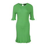 Maje Women's Green Knit Stretch Ruffle Short Dress Size 38FR 10UK 6US MFPRO02595