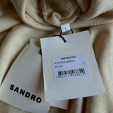 Sandro Paris Beiger Strickpullover aus Wolle mit Rollkragen für Herren, Größe L, SHPTR00082