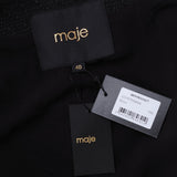 Maje Women's Black Sequins Wool Blend Tweed Vest Size 40 L 12 MFPVE00427