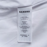 Sandro Men's White Embroidered Logo Zip Up Sweater Size M SHPSW00587