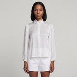 Sandro Women's White Long Sleeve VIscose Blouse Size 36 FR 8 UK 4 US SFPTO00402