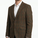 Hackett London Men's Green Tweed 100% Wool Jacket Size 40 S HM443011
