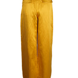 Sandro Women's Gold Linen Blend Wide Leg Trousers Size 36 FR 8 UK 4US SFPPA00740