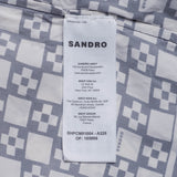 Sandro Men's Navy Square Cross Short Sleeve Shirt Size L SHPCM01004 RRP:195EUR