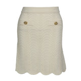 Sandro Paris Women's White Knit Short Skirt Size 42 FR 14 UK 10 US SFPJU00796