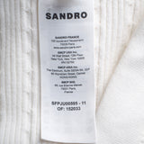 Sandro Paris Damenrock aus ecrufarbenem Strick mit Rüschen, Größe 38 (FR), 10 (UK), 6 (US), Artikelnummer SFPJU00595