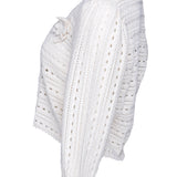 Maje Women's White Knit Flower Broach Cropped Top Size 38FR 10UK 6 US MFPPU00501