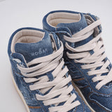 Hogan Men's Blue H630 Basket Jeans Sneakers Size 42 EU 8 UK 9.5 US