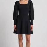 Sandro Women's Black Square Neck Knit Short Dress Size 36FR 8UK 4US SFPRO01223