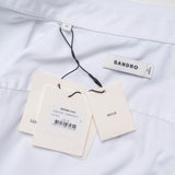 Sandro Paris Men's White Long Sleeve 100% Cotton Shirt Size M SHPCM01049