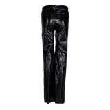 Maje Women's Black Straight Vinyl Trousers Size 40 FR 12 UK 8 US MFPPA00452